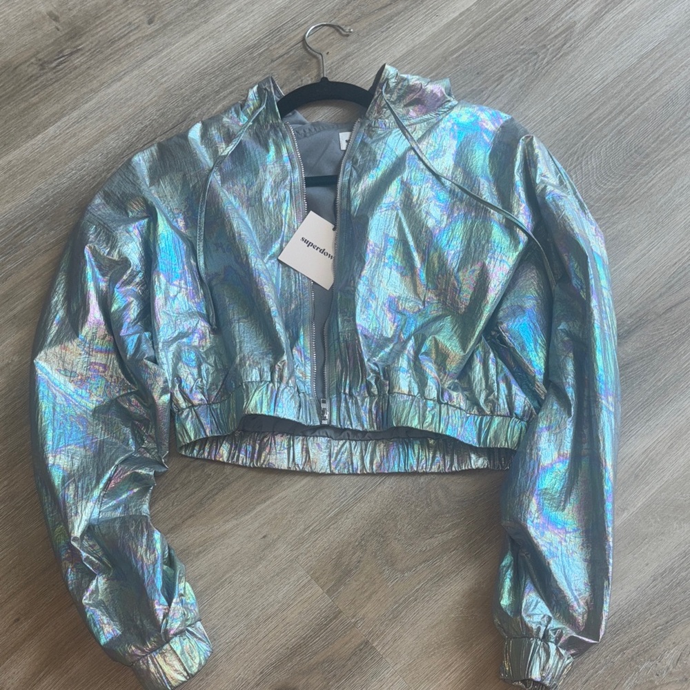 Superdown Iridescent Silver Women's Jacket